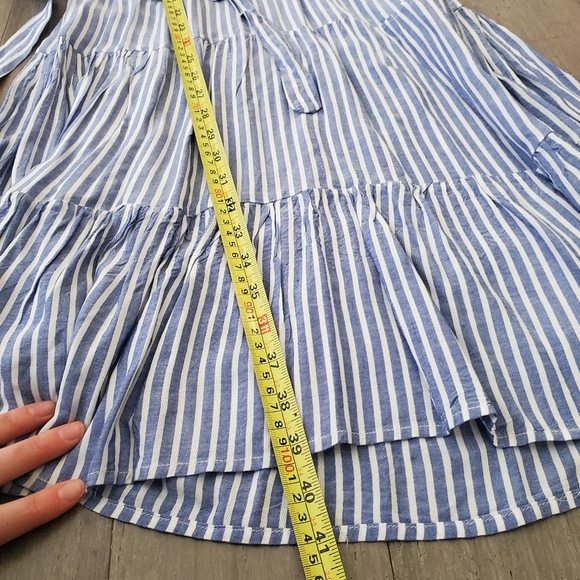 NWOT Monteau Tie-waist Midi Dress Vintage Striped Blue & White - Size Sm… - Picture 11 of 11